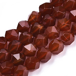Carnelian Natural Carnelian Beads Strands, Star Cut Round Beads, Faceted, Grade A, 8x8x7mm, Hole: 1mm, about 47~48pcs/strand, 14.69 inch~15.03 inch(37.3~38.2cm)