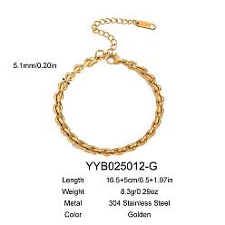 Золотой Браслеты из нержавеющей стали для унисекс, золотые, 6-1/2 дюйм (16.5 см)