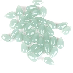 Aigue-Marine Moyen 5pcs perles de verre tchèques transparentes, top foré, larme, aigue-marine moyenne, 14x8mm, Trou: 1mm
