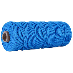 Озёрно--синий 100М круглый хлопковый шнур, для упаковки подарков, diy craft, Плут синий, 2 мм, около 109.36 ярдов (100 м) / рулон