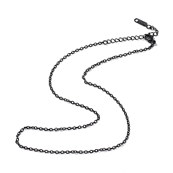 Gunmetal 304 Stainless Steel Cable Chain Necklace for Men Women, Gunmetal, 15.94 inch(40.5cm)