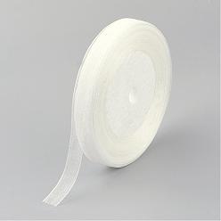 White Organza Ribbon, White, 3/8 inch(10mm), 50yards/roll(45.72m/roll), 10rolls/group, 500yards/group(457.2m/group)