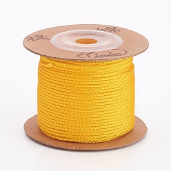 Gold Nylon Cords, String Threads Cords, Round, Gold, 1.5mm, about 25m/roll
