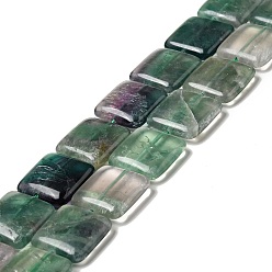 Fluorine Fluorite naturel chapelets de perles, carrée, 20x20x6~6.5mm, Trou: 1mm, Environ 20 pcs/chapelet, 15.55 pouce (39.5 cm)