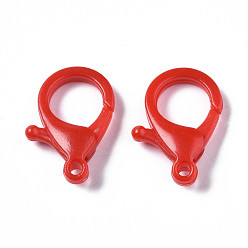 Красный Непрозрачные акриловые застежки в виде когтей лобстера, красные, 25x18x6 мм, отверстие : 2 мм