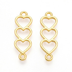 Золотой Подвески из сплава в тибетском стиле, тройные сердечные связи, без кадмия и без свинца, золотые, 24x8x1.5 мм, отверстие : 1.6 мм, Около 1785 шт / 1000 г