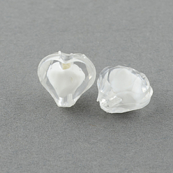 Clear Transparent Acrylic Beads, Bead in Bead, Faceted, Heart, Clear, 9x10x6mm, Hole: 2mm, about 1700pcs/500g