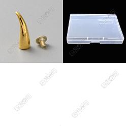 Золотой 40 пакеты сплава острые конусные заклепки, с винтом, для кошелька сумка обувь панк-рок кожаный ремесленный ремень для одежды, золотые, 20x9x6.5 мм