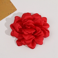 Red Cloth Ornament Accessories, Flower, Red, 115mm