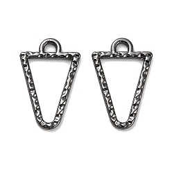 Черный Цвет Металла Латунные подвески, треугольник прелести, стойки покрытие, долговечный, без свинца и без кадмия, металлический черный , 17.5x11x1 мм, отверстие : 1.6 мм