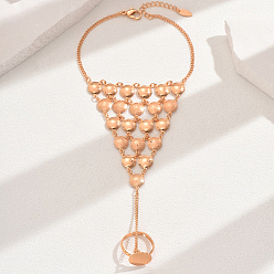 Настоящее золото 18K Винтажные классические латунные браслеты-кольца для женщин, реальный 18 k позолоченный, 8-1/2 дюйм (21.5 см)