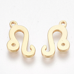 Leo Ion Plating(IP) 304 Stainless Steel Charms, Constellation, Golden, Leo, 11x7x1mm, Hole: 0.8mm