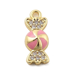 Фламинго Латунные микро проложить кубического циркония подвески, конфеты прелести, с оболочкой, без свинца и без кадмия, долговечный, фламинго, 14.5x6x3 мм, отверстие : 1.2 мм