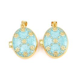 Зеленый Латунные подвески, с эмалью, без кадмия и без свинца, реальный 18 k позолоченный, стойки покрытие, долговечный, овальные амулеты, зелёные, 26.5x21x9 мм, отверстие : 3x5 мм