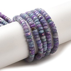 Plum Natural Dolomite Beads Strands, with Synthetic Opal, Dyed, Disc, Heishi Beads, Plum, 4x2mm, Hole: 0.6mm, about 184pcs/strand, 15.94''(40.5cm)