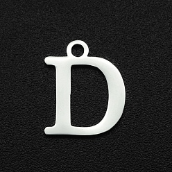 Letter D 201 прелести нержавеющей стали, лазерная резка, буквы, цвет нержавеющей стали, letter.d, 12x10x1 мм, отверстие : 1.5 мм