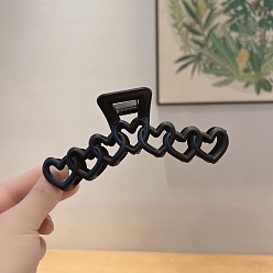 Черный Пластиковые зажимы когтя волос, аксессуары для волос для женщин и девочек, сердце, чёрные, 130 мм