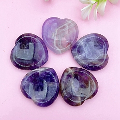 Amethyst Natural Amethyst Worry Stones, Healing Stone, Heart, 30mm