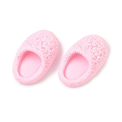 Pink Непрозрачные кабошоны из смолы, тапочка, розовые, 38.5x23.5x15 мм