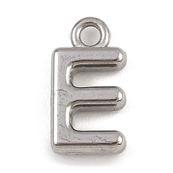 Letter E 304 Edelstahl Reize, Gestell, langlebig überzogen, Platin Farbe, Buchstabe e, 9x5x2 mm, Bohrung: 1.2 mm