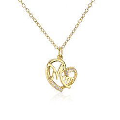 21727 18K Gold Plated CZ MOM Necklace - Perfect Mother's Day Gift!