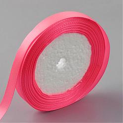 Светло-Коралловый Односторонняя атласная лента, Полиэфирная лента, рак молочной железы розовых осведомленности ленты материалы для изготовления, Валентина день подарков, ящики пакеты, свет коралловый, 1/2 дюйм (12 мм), около 25 ярдов / рулон (22.86 м / рулон), 250yards / группа (228.6 м / группа), 10 рулоны / группа