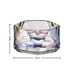 Разноцветный Стеклянная пепельница, украшение стола в домашнем офисе, геометрия, красочный, 120x55 мм