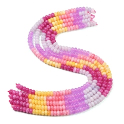 Фиолетовый Нити градиентных бусин из натурального белого нефрита, окрашенные, рондель, фиолетовые, 8.5x4.5~5.5 мм, отверстие : 1 мм, около 79 шт / нитка, 15.31'' (38.9 см)