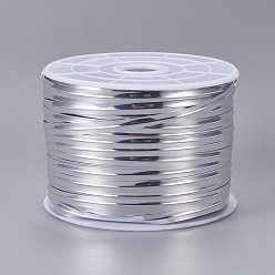 Silver Plastic Wire Twist Ties, with Iron Core, Silver, 4x0.2mm, about 100yards/roll(300 feet/roll)