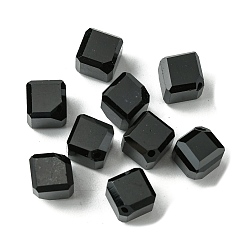 Black Glass Imitation Austrian Crystal Beads, Faceted, Square, Black, 7x7x7mm, Hole: 0.9mm