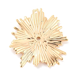 Real 18K Gold Plated Rack Plating Brass Pendants, Light of Sun Charm, Real 18K Gold Plated, 31.5x29x1.5mm, Hole: 1mm and 1.8mm
