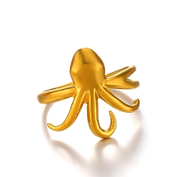 Золотой Открытые манжеты из нержавеющей стали, украшения для женщин, медуза, золотые, размер США 8 (18.1 мм)