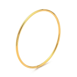 Real 18K Gold Plated Ion Plating(IP) 304 Stainless Steel Simple Plain Bangle for Women, Real 18K Gold Plated, 0.2cm, Inner Diameter: 2-1/8 inch(5.5cm)