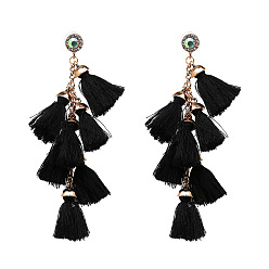 black Bohemian Ethnic Style Tassel Earrings - Fashionable and Unique Jewelry