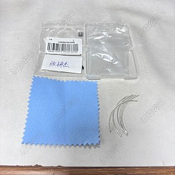 Серебро 5шт. 925 изогнутые трубчатые бусины из стерлингового серебра, с замшевой тканью из поликарбоната квадратной серебряной полировальной салфеткой, серебряные, 1 мм, отверстие : 50x1.5 мм