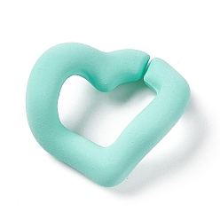 Turquoise Opaque Acrylic Linking Rings, Quick Link Connectors, Macaron Color, Twisted Heart, for Curb Chain Making, Turquoise, 18x20.5x8mm, Inner Diameter: 7.5x12mm