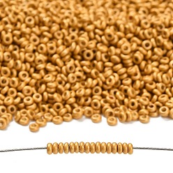 (PF557F) PermaFinish Gold Metallic Matte Toho 6/0 полукруглые бусины, японский бисер, (pf 557 f) матовый металлик Permafinish Gold Metallic, 4x1.9 мм, отверстие : 1.5 мм, Около 300 шт / 10 г