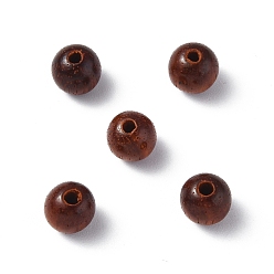 Brown Wood Beads, Undyed, Round, Brown, 6mm, Hole: 1.6mm