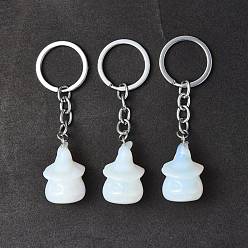 Opalite Opalite Keychains, with Iron Keychain Clasps, Ghost, 8cm