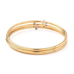 Золотой 304 Многорядные браслеты из нержавеющей стали, простые браслеты для женщин, золотые, внутренний диаметр: 2.34 дюйм (5.95 см)