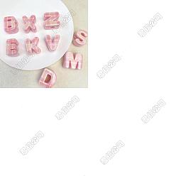 Pink 50шт. напечатанные непрозрачные акриловые европейские бусины, бусины с большим отверстием, письмо с клетчатым узором, розовые, 20~21x6~20x13~13.5 мм, отверстие : 5.8 мм, 50 шт.
