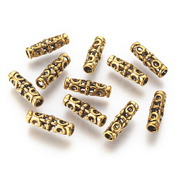 Antique Golden Tibetan Style Alloy Beads, Antique Golden Color, Cadmium Free & Nickel Free & Lead Free, Column, 18x7mm, Hole: 3mm