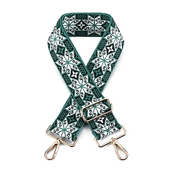 чирок Нейлоновая холщовая сумка с цветочным узором, лямки для сумки, для замены сумочки или сумки через плечо, зелено-синие, 75~1450x5 см