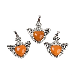 Топаз Нефрит Натуральный топаз нефрита подвески, с реечной обшивкой латунными выводами, платина, без кадмия и без свинца, сердце, 33x32.5x6.5 мм, отверстие : 5x8 мм