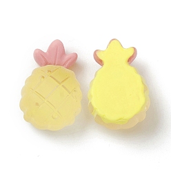 Yellow Transparent Resin Decoden Cabochons, Imitation Food, Pineapple, Yellow, 19.5x13x9.5mm