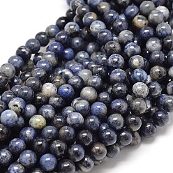Sodalite Natural Sodalite Round Beads Strands, 6mm, Hole: 1mm, about 62pcs/strand, 15.5 inch