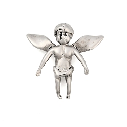 Нержавеющая Сталь Цвет Ангел 304 подвески из нержавеющей стали, цвет нержавеющей стали, 34x35x10 мм, отверстие : 9.5x5.5 мм