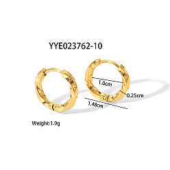 Золотой Простые и элегантные 304 серьги-кольца из нержавеющей стали, золотые, 14.8x2.5x10 мм