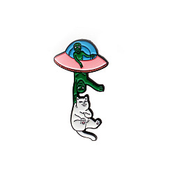 CC382 Alien-inspired Cat Pin: Unique and Stylish Badge for Space Travelers