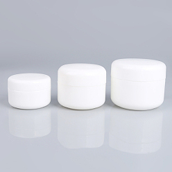 White Plastic Empty Portable Facial Cream Jar, Refillable Cosmetic Containers, with Screw Lid & Hard Sealed Lid, Column, White, Capacity: 150ml(5.07fl. oz)